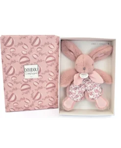 DOUDOU® lapin rose- Doudou plat - 18 cm