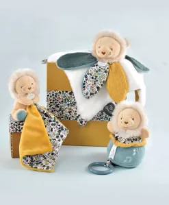 Doudou LION blanc avec pétales - BOH'AIME