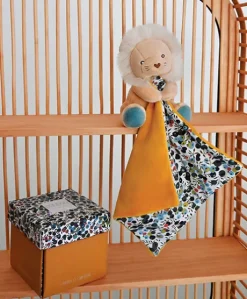Doudou LION jaune avec mouchoir - BOH'AIME -