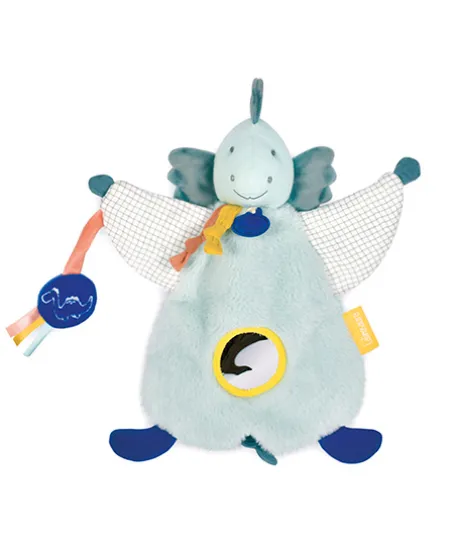 Doudou marionnette d'éveil Dinosaure vert Filou - 25 cm