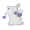 Doudou Marionnette Lapin Pompon Violet