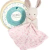Doudou mouchoir lapin rose en coton BIO - 15 cm