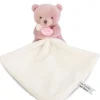 Doudou mouchoir- Mon petit ourson - Rose - 10 cm