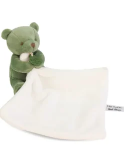 Doudou mouchoir- Mon petit ourson - Vert - 10 cm