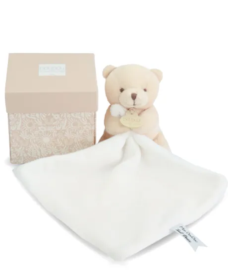 Doudou mouchoir- Mon petit ourson - Beige - 10 cm