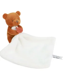 Doudou mouchoir- Mon petit ourson - Orange - 10 cm