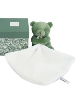 Doudou mouchoir- Mon petit ourson - Vert - 10 cm