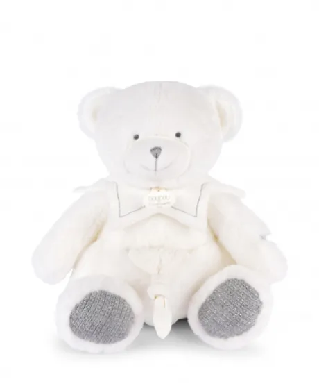 Doudou mouchoir ours Gris - 30 cm - Collection Anniversaire