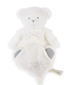 Doudou mouchoir ours Gris - 30 cm - Collection Anniversaire