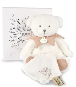 Doudou mouchoir ours Rose - 30 cm - Collection Anniversaire