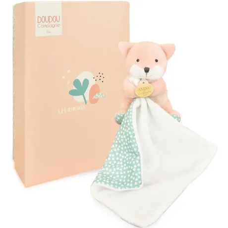 Doudou mouchoir renard orange - 11 cm