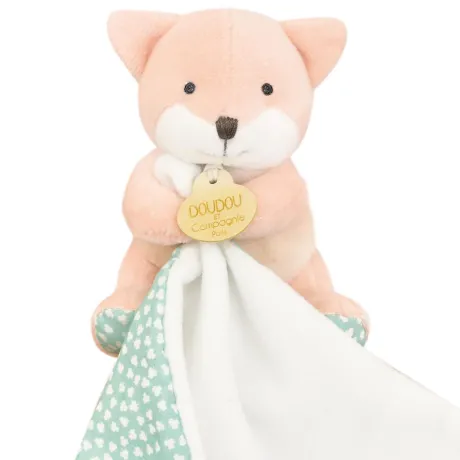 Doudou mouchoir renard orange - 11 cm