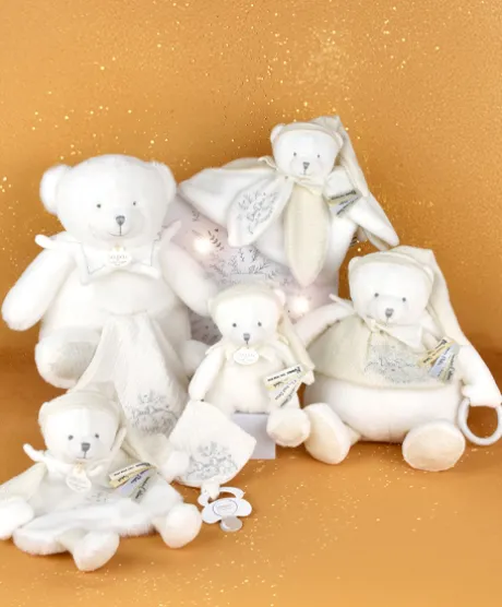 Doudou Ours cape Blanc - 25 cm - Collection Anniversaire