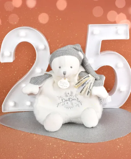 Doudou Ours cape Gris - 25 cm - Collection Anniversaire