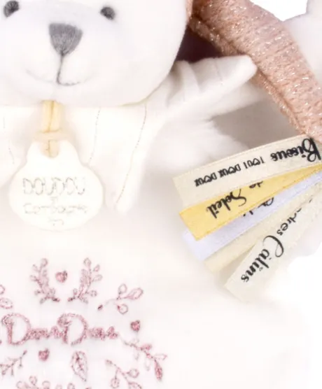 Doudou Ours cape Rose - 25 cm - Collection Anniversaire