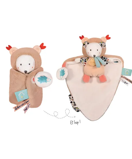 Doudou Ours marron avec cape - Papillotte - 3 EN 1