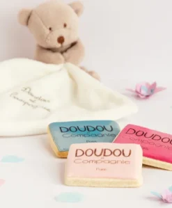 Doudou ours mouchoir - 10 cm - Boite fleur