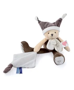 Doudou ours mouchoir 3 histoires - Marron
