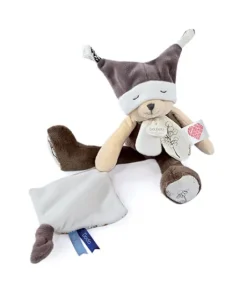 Doudou ours mouchoir 3 histoires - Marron