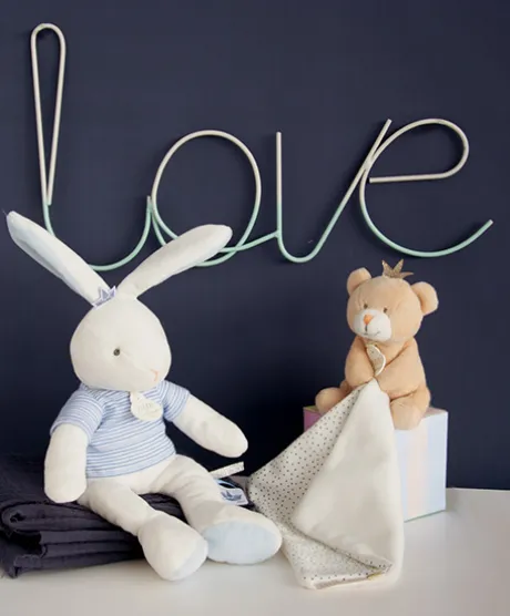 Doudou ours mouchoir marron Petit Roi - 10 cm