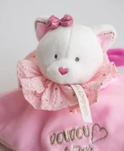 Doudou plat Chat rose - Attrape-rêves - 20 cm