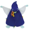 Doudou plat dinosaure bleu Sashou - 25  cm