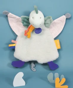 Doudou plat dinosaure vert Filou - 25  cm