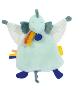 Doudou plat dinosaure vert Filou - 25  cm