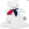Doudou plat  fabriqué en France - L'Ours Élysée - 22 cm