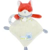 Doudou plat hochet billes -  Renard Romarin - 21 cm