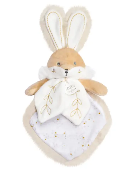 Doudou plat lapin de sucre blanc - 24 cm