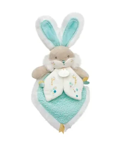 Doudou plat lapin de sucre vert - 24 cm