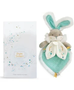 Doudou plat lapin de sucre vert - 24 cm