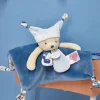 Doudou plat Ours 3 histoires - Bleu