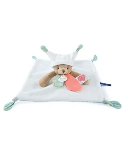 Doudou plat Ours 3 histoires - Blanc