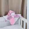Doudou plat Ours Collector rose - 24  cm