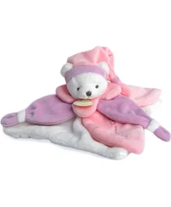 Doudou plat Ours Collector rose - 24  cm