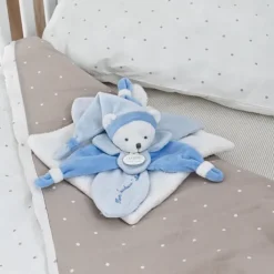 Doudou plat Ours Collector bleu - 24 cm