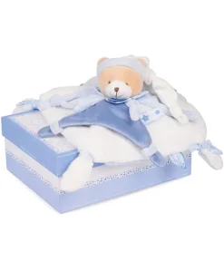 Doudou plat ours Petit chou - Bleu - 27  cm