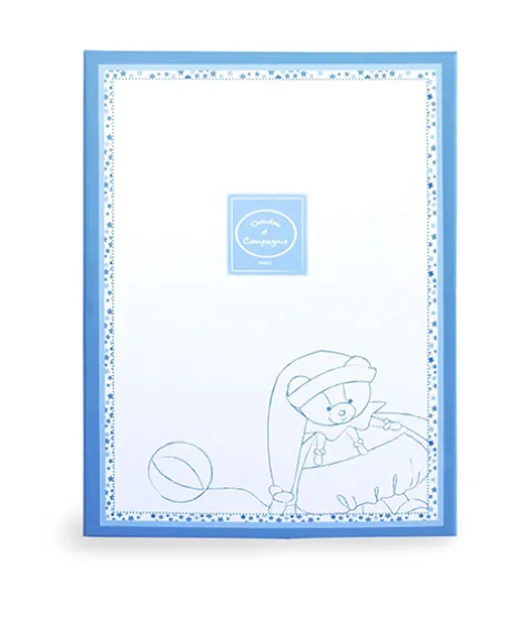 Doudou plat ours Petit chou - Bleu - 27 cm