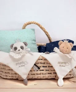 Doudou plat Panda gris - Attrape-rêves - 20 cm
