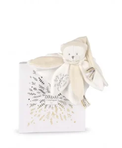Doudou plat pétales Ours Blanc - 25 cm - Collection Anniversaire