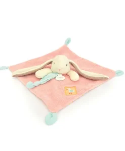 Doudou plat rose - LAPIN CIBOULETTE- 27 cm