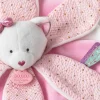 Doudou pétales Chat rose- Attrape-rêves - 26 cm