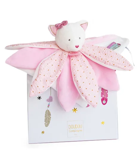 Doudou pétales Chat rose- Attrape-rêves - 26 cm