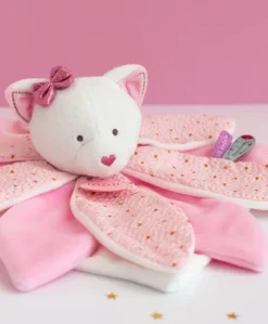 Doudou pétales Chat rose- Attrape-rêves - 26 cm