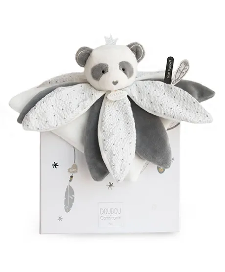 Doudou pétales Panda gris - Attrape-rêves - 26 cm