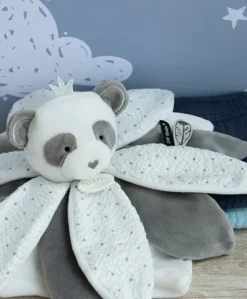 Doudou pétales Panda gris - Attrape-rêves - 26 cm