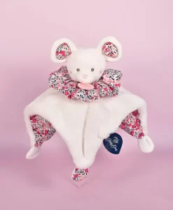 Doudou Souris blanche - Cocon - Balle d'éveil - 3 EN 1