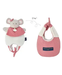 Doudou Souris marionnette - Petit sac - Amusette 3 EN 1